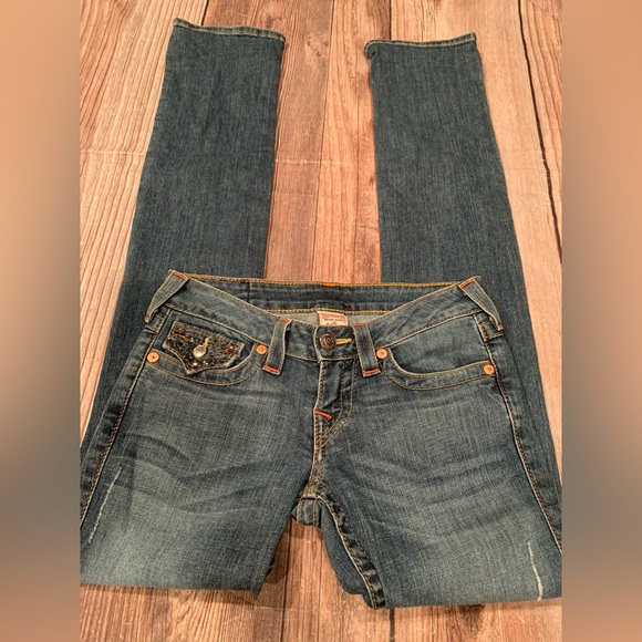 True Religion Slim Straight jeans size 25
Inseam 33-34”
98% cotton 2% Spandex - Picture 5 of 11